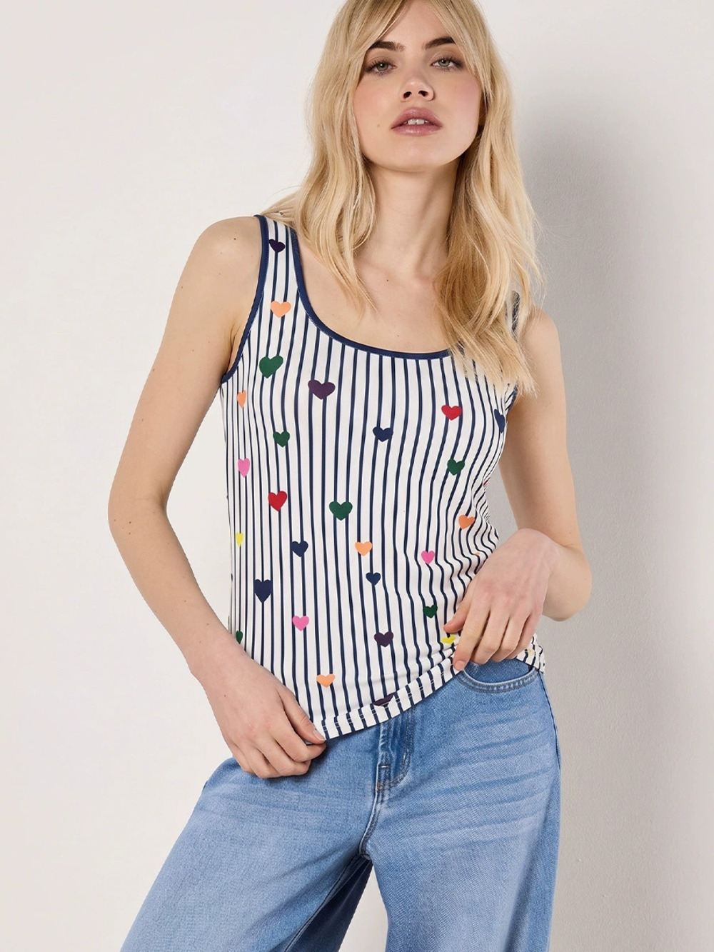 ZARA Womens Summer Sleeveless Russian Style Printed Stripe Vest Top